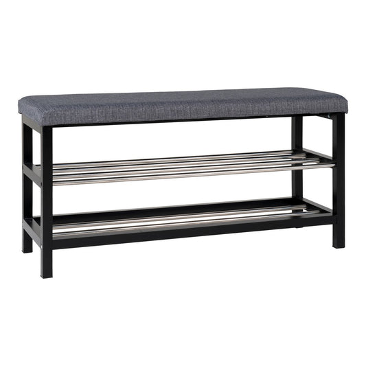 House Nordic ApS - Padova Bank - Populier, Staal, Polyester, Grijs - 100x34x50 cm - Deco Delights