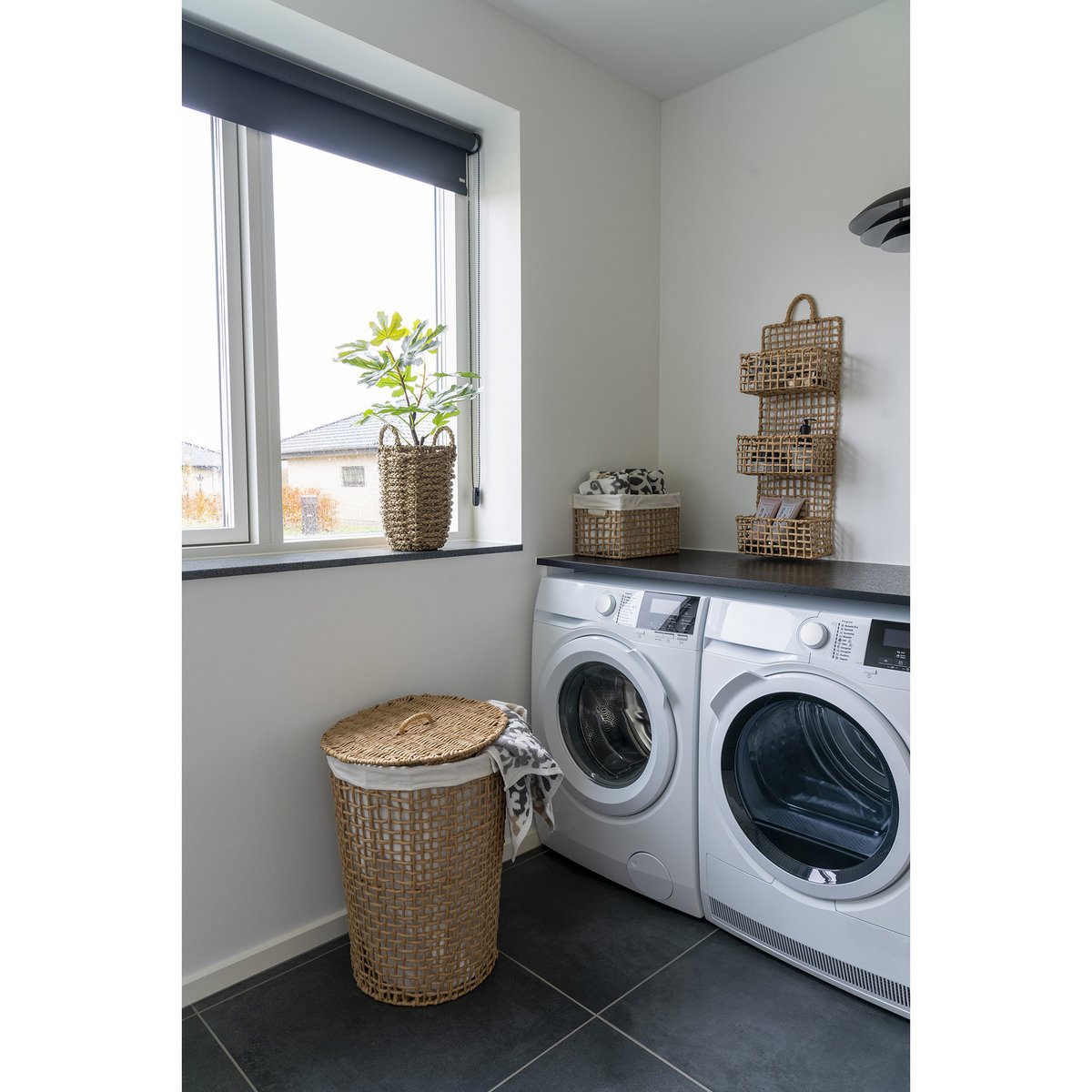 House Nordic ApS - Pomal Wasmand - Wasmand, papier, lichtbruin/wit, ø42x56 cm - Deco Delights