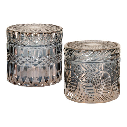 House Nordic ApS - Potten - Gerookt, Glas, Ø9x8,5 cm - Set van 2 - Deco Delights