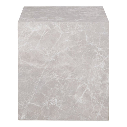 House Nordic ApS - Praagse bijzettafel - marmerlook, beige, 40x40x45cm - Deco Delights