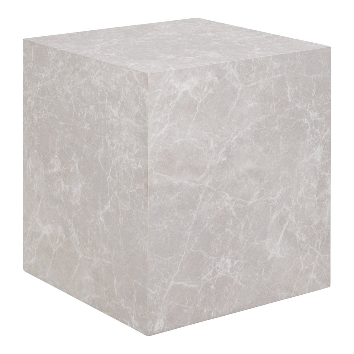 House Nordic ApS - Praagse bijzettafel - marmerlook, beige, 40x40x45cm - Deco Delights