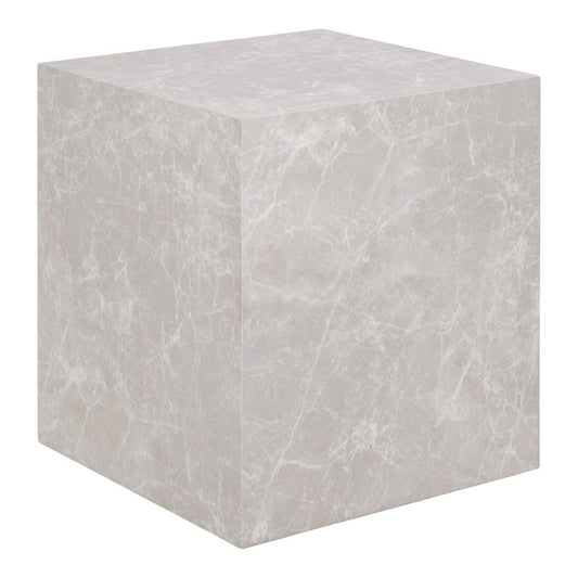 House Nordic ApS - Praagse bijzettafel - marmerlook, beige, 40x40x45cm - Deco Delights