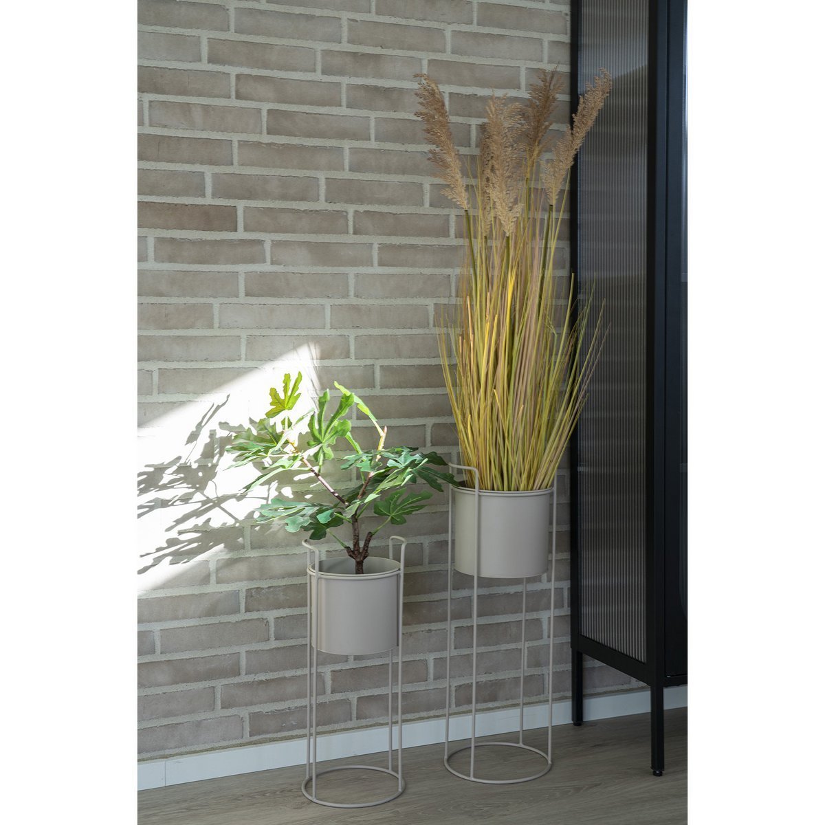 House Nordic ApS - Rabo Bloemenstandaard - Bloemenstandaard, staal, zand, set van 2 - Deco Delights