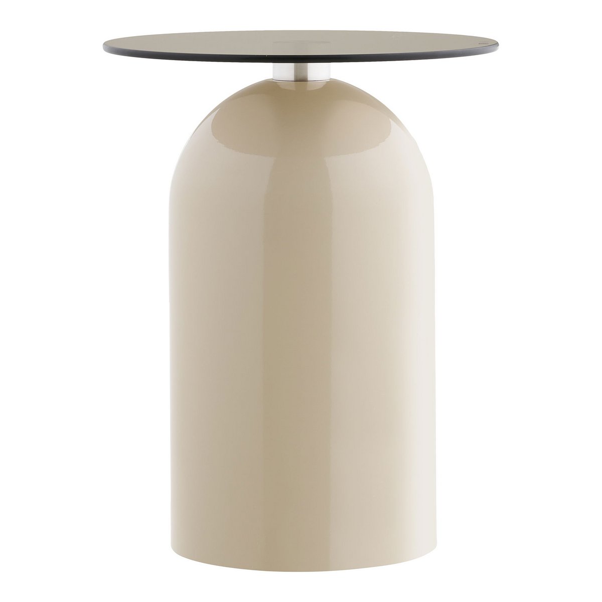 House Nordic ApS - Ravello Bijzettafel, gehard glas/metaal, grijs/beige, ø40x52 cm - Deco Delights