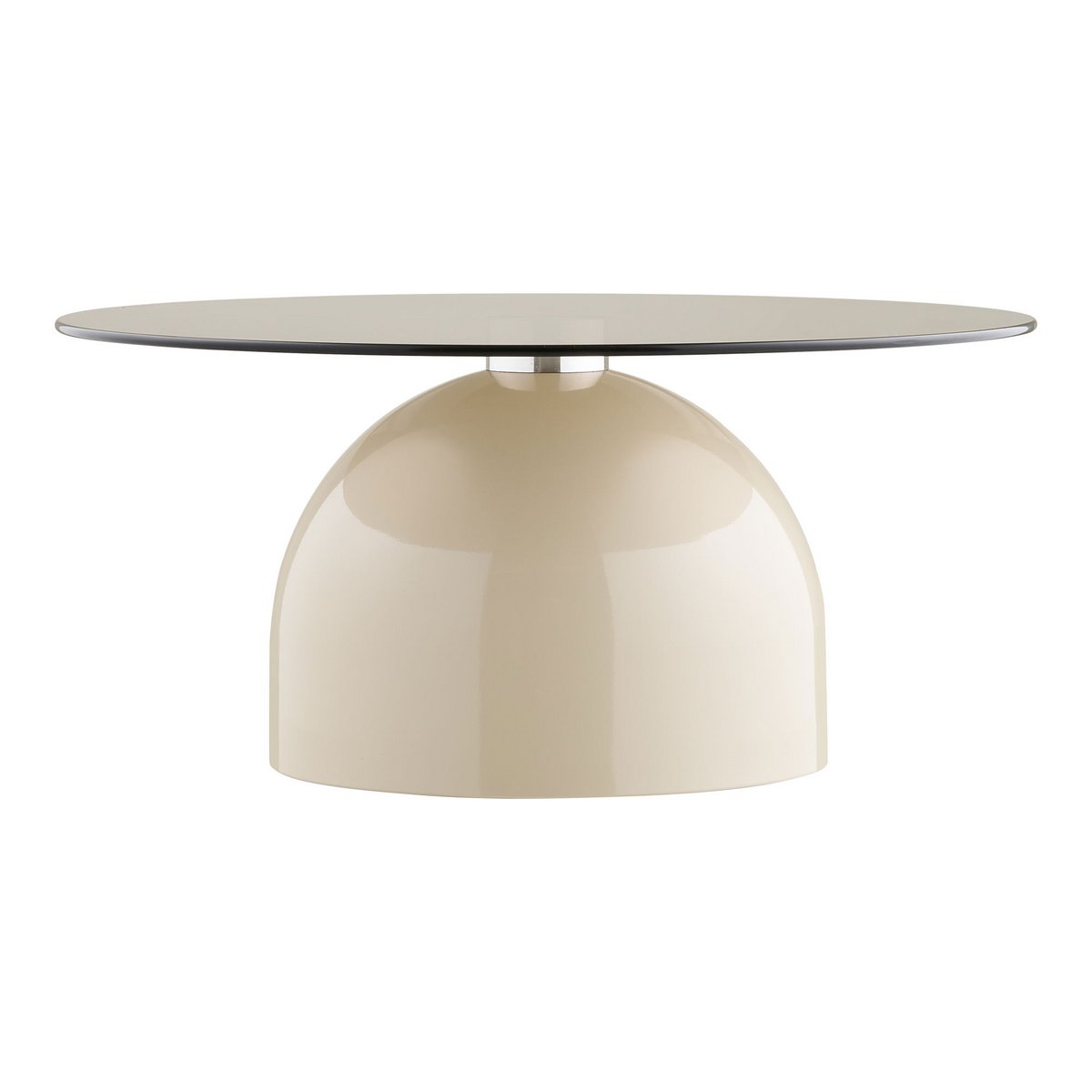 House Nordic ApS - Ravello Salontafel, gehard glas/metaal, grijs/beige, ø70x33 cm - Deco Delights