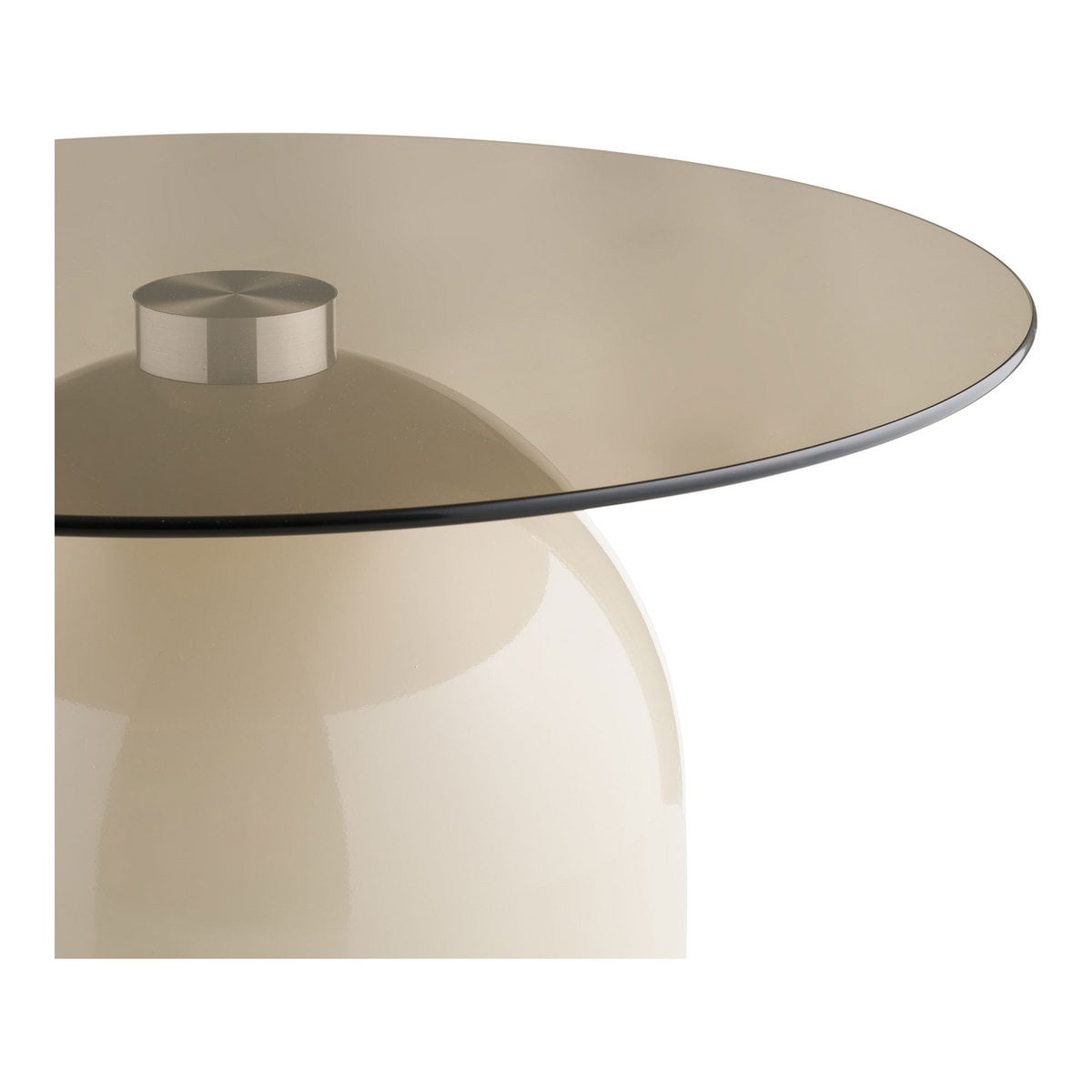 House Nordic ApS - Ravello Salontafel, gehard glas/metaal, grijs/beige, ø70x33 cm - Deco Delights