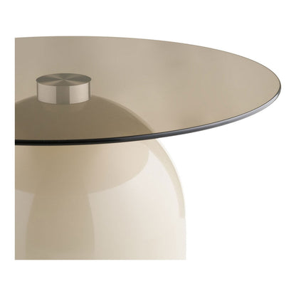 House Nordic ApS - Ravello Salontafel, gehard glas/metaal, grijs/beige, ø70x33 cm - Deco Delights