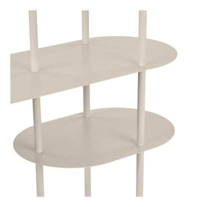 House Nordic ApS - Rieti Open kast, 5 planken, asymmetrisch, metaal, zand, 31x118x139 cm - Deco Delights