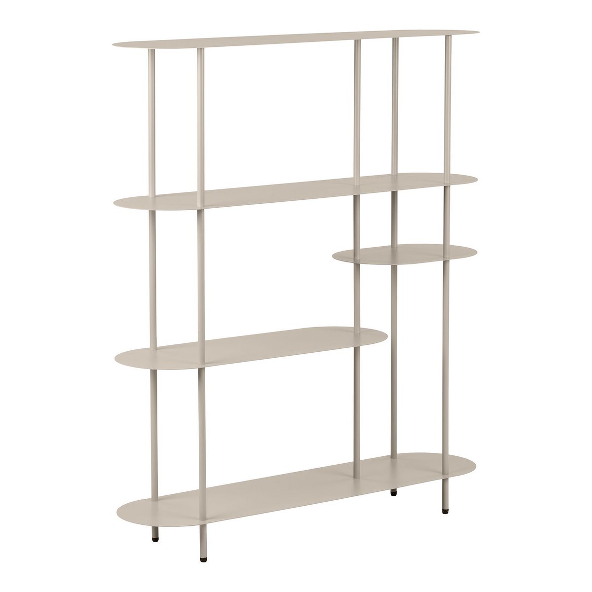 House Nordic ApS - Rieti Open kast, 5 planken, asymmetrisch, metaal, zand, 31x118x139 cm - Deco Delights
