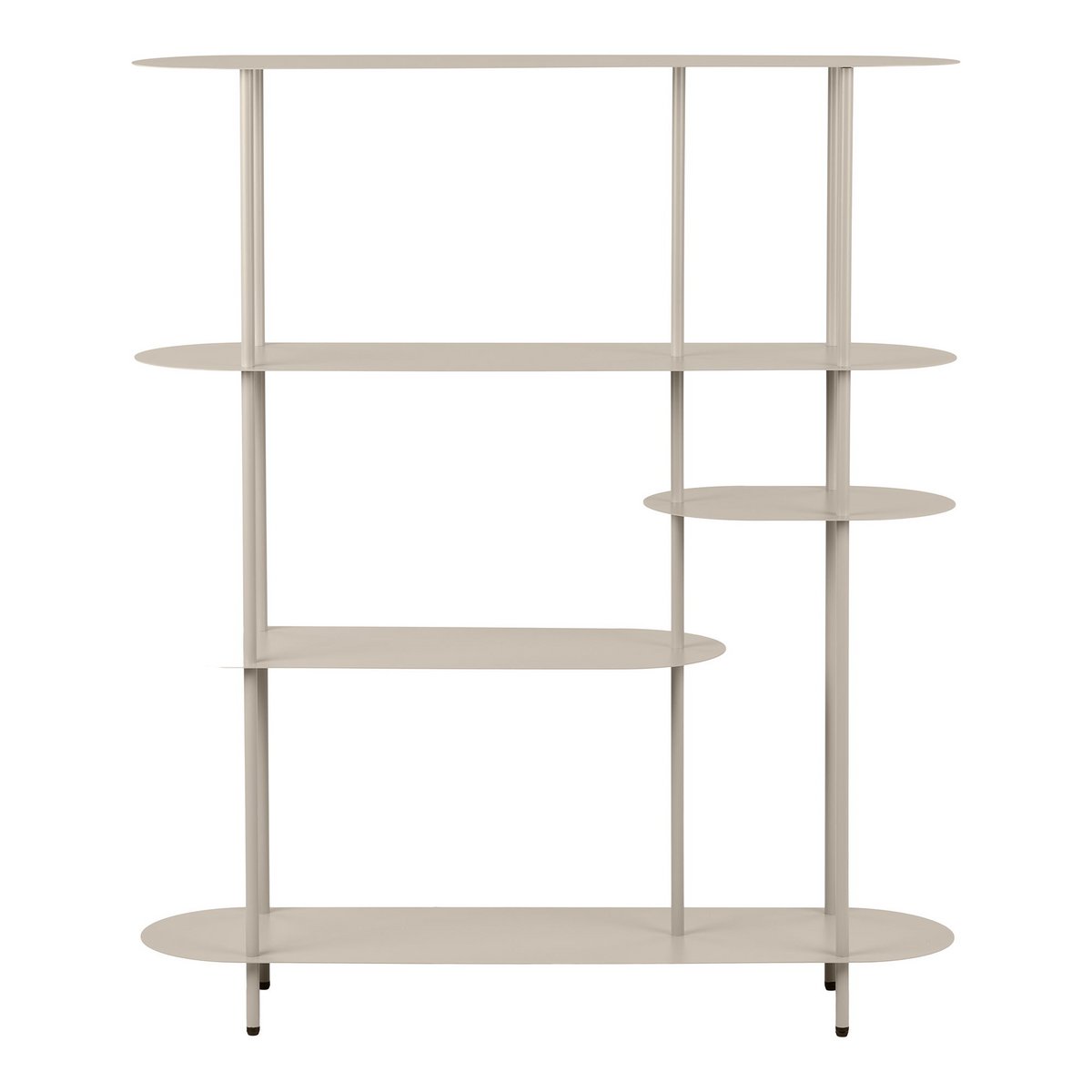 House Nordic ApS - Rieti Open kast, 5 planken, asymmetrisch, metaal, zand, 31x118x139 cm - Deco Delights