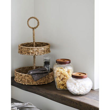 House Nordic ApS - Rifbjerg Dienblad, zeegras, natuur, ø25x40,5 cm - Deco Delights