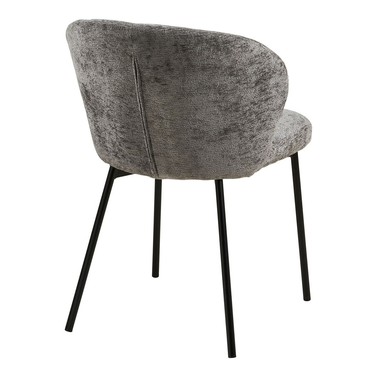 House Nordic ApS - Roanne Eetkamerstoel, grijs, zwarte poten, HN1319 - Set van 2 - Deco Delights
