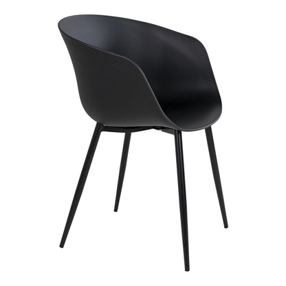 House Nordic ApS - Roda Eetkamerstoel - Zwart, PP/Staal, 53x54,5x79 cm - Set van 2 - Deco Delights