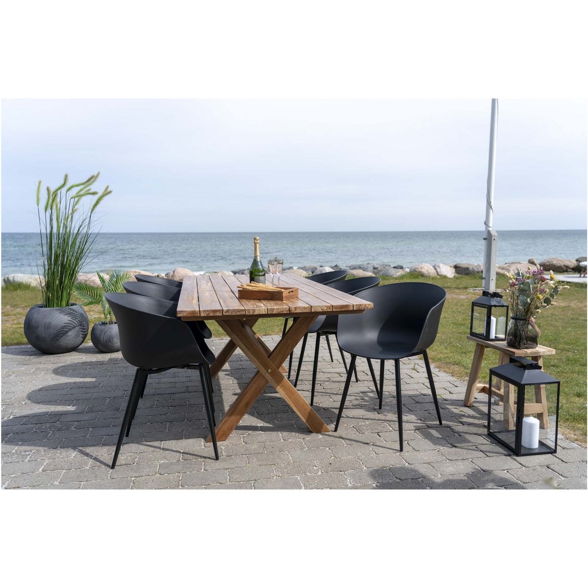 House Nordic ApS - Roda Eetkamerstoel - Zwart, PP/Staal, 53x54,5x79 cm - Set van 2 - Deco Delights