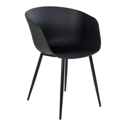 House Nordic ApS - Roda Eetkamerstoel - Zwart, PP/Staal, 53x54,5x79 cm - Set van 2 - Deco Delights