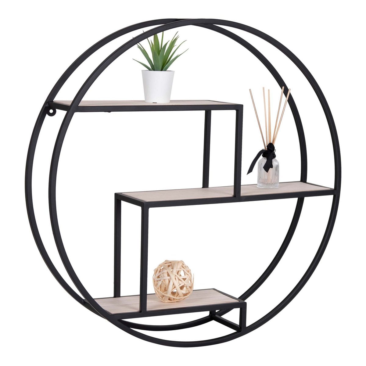 House Nordic ApS - Rotterdam Plank - Zwart/Natuurlijk, Staal/Paulownia, 62x62x14 cm - Deco Delights
