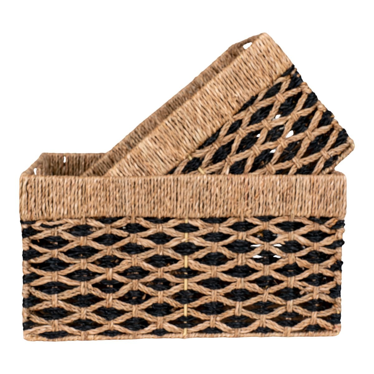 House Nordic ApS - Salar Manden - Zwart/Natuurlijk, Zeegras - Set van 2 - Deco Delights