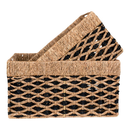 House Nordic ApS - Salar Manden - Zwart/Natuurlijk, Zeegras - Set van 2 - Deco Delights