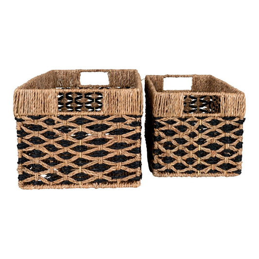 House Nordic ApS - Salar Manden - Zwart/Natuurlijk, Zeegras - Set van 2 - Deco Delights