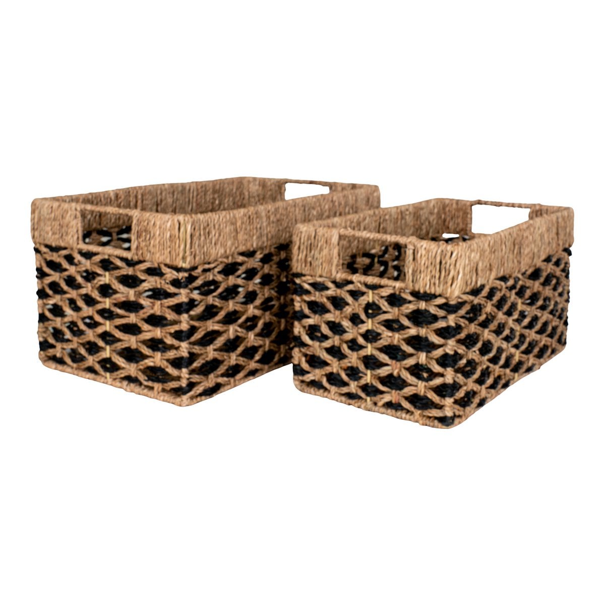 House Nordic ApS - Salar Manden - Zwart/Natuurlijk, Zeegras - Set van 2 - Deco Delights