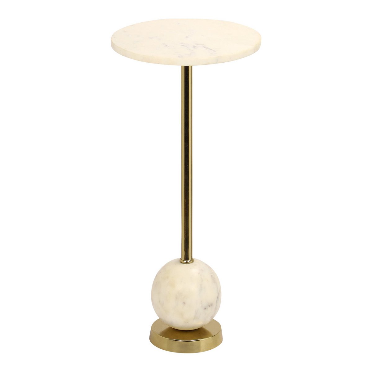 House Nordic ApS - Salo Bijzettafel - Bijzettafel in messing en marmer Ø25x54 cm - Deco Delights