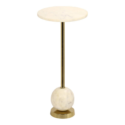 House Nordic ApS - Salo Bijzettafel - Bijzettafel in messing en marmer Ø25x54 cm - Deco Delights