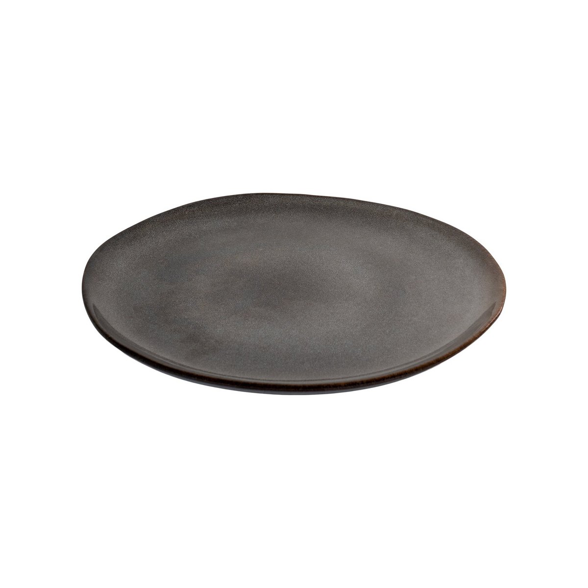 House Nordic ApS - Selma Lunch Plate - Lunchbord, keramiek, grijs/bruin, ø21 cm, set van 4 - Deco Delights