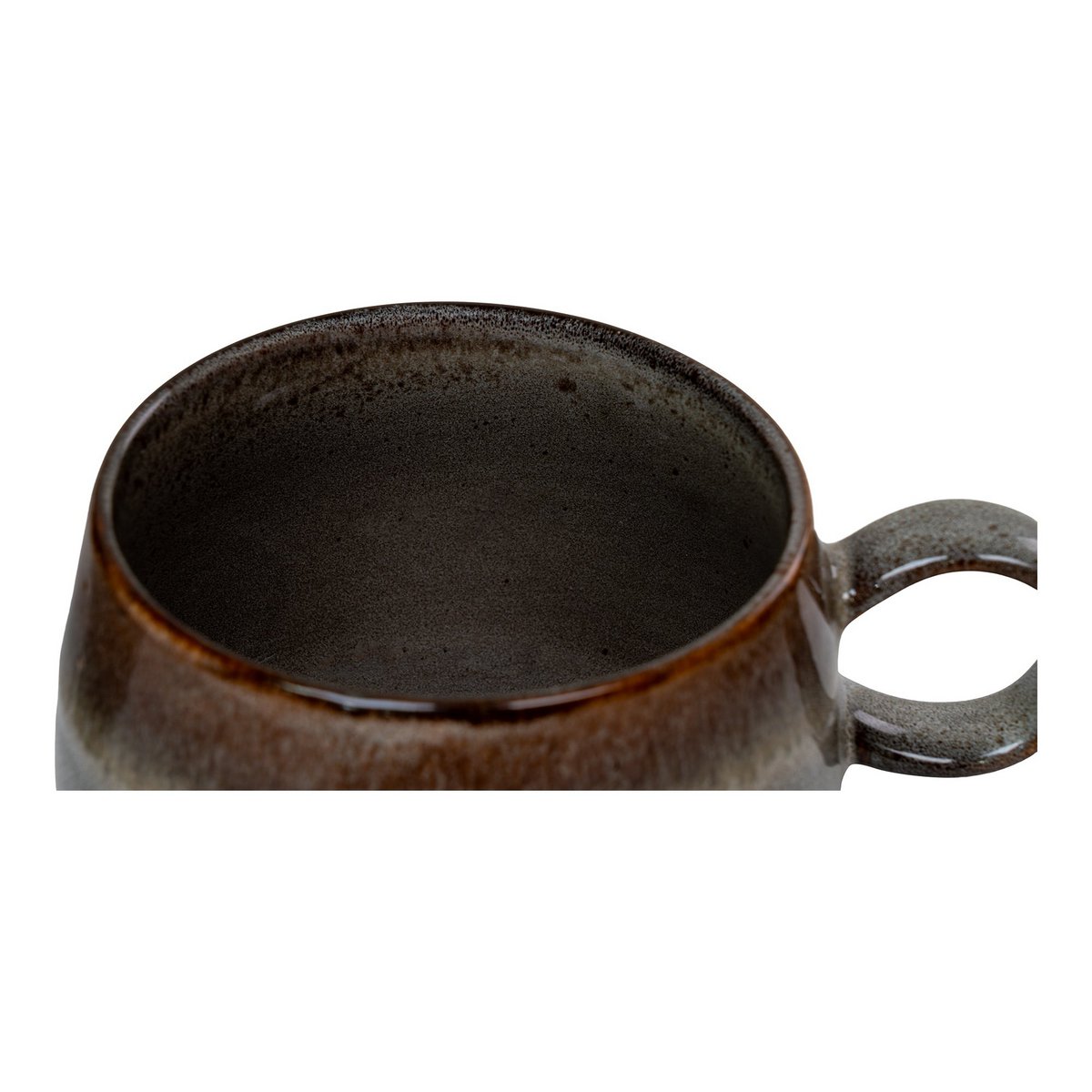 House Nordic ApS - Selma Mug - Mok, keramiek, grijs/bruin, ø10x7,5 cm, set van 4 - Deco Delights