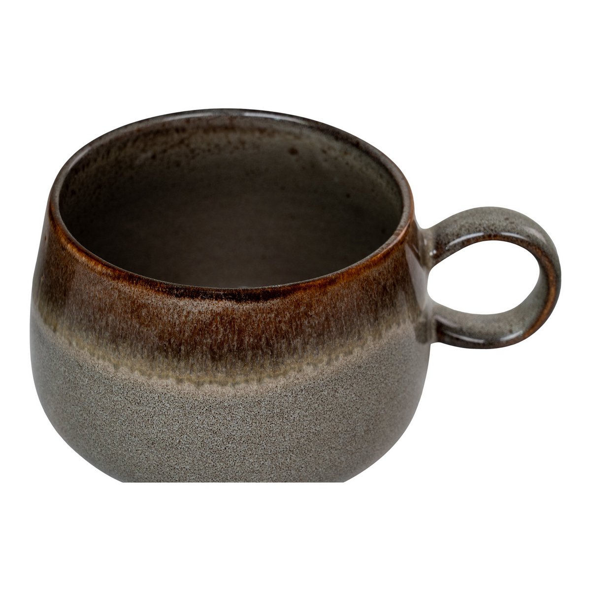 House Nordic ApS - Selma Mug - Mok, keramiek, grijs/bruin, ø10x7,5 cm, set van 4 - Deco Delights