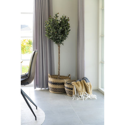 House Nordic ApS - Sintra Plaid - Zwart/Wit/Bruin, 100% Acryl, 170x130 cm - Deco Delights