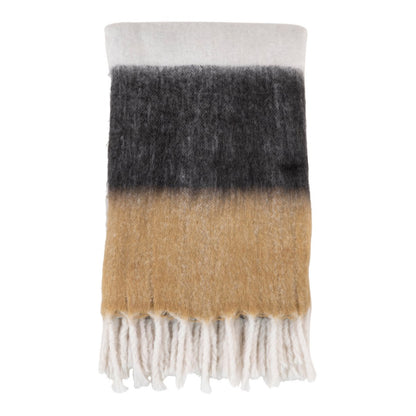 House Nordic ApS - Sintra Plaid - Zwart/Wit/Bruin, 100% Acryl, 170x130 cm - Deco Delights