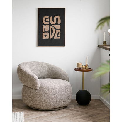 House Nordic ApS - Sirone Bijzettafel, mangohout/staal, zwart/messing look/donkerbruin, Ø30x56 cm - Deco Delights