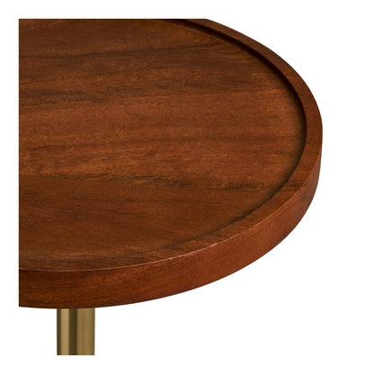 House Nordic ApS - Sirone Bijzettafel, mangohout/staal, zwart/messing look/donkerbruin, Ø30x56 cm - Deco Delights
