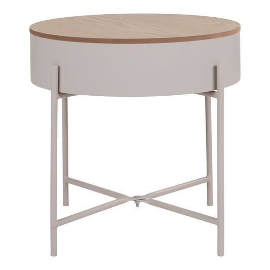 House Nordic ApS - Sisco Side Table - Bijzettafel in beige-lichtgrijs gepoedercoat staal, Ø40x40 cm - Deco Delights