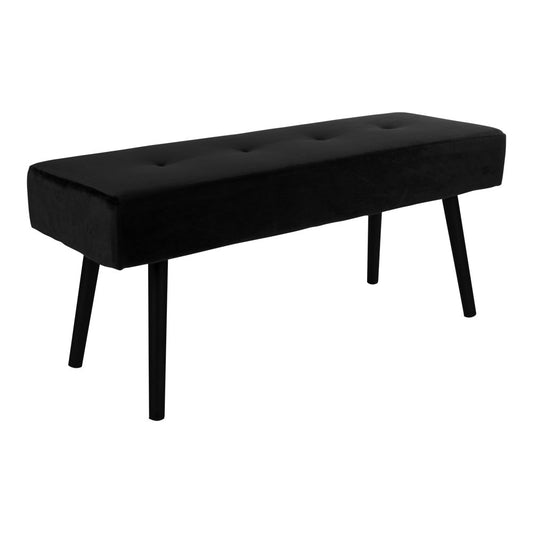 House Nordic ApS - Skibybank - Zwart, Fluweel, 100x35x44cm - Deco Delights