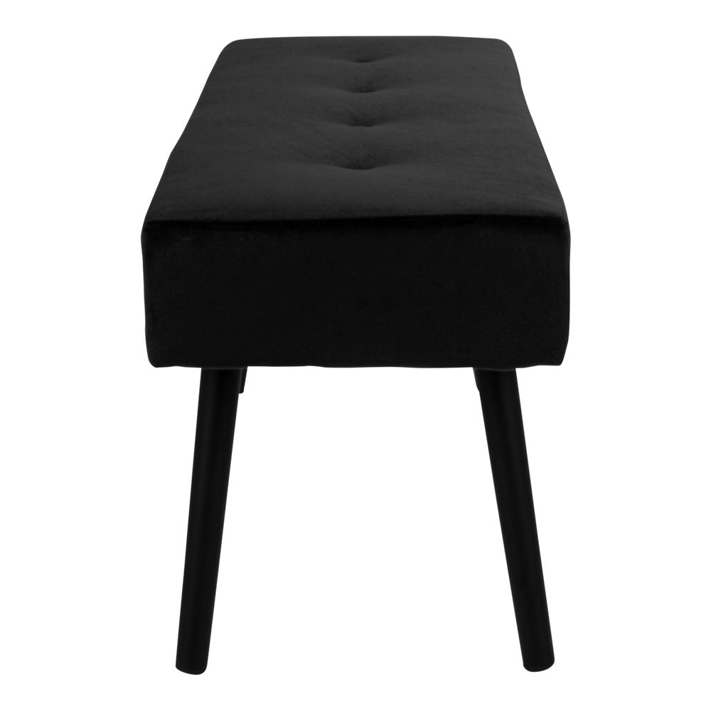 House Nordic ApS - Skibybank - Zwart, Fluweel, 100x35x44cm - Deco Delights