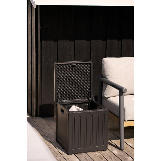 House Nordic ApS - Sobra Kussendoos, kunststof, zwart, 42,8x42,8x46,4 cm, 76 L - Deco Delights