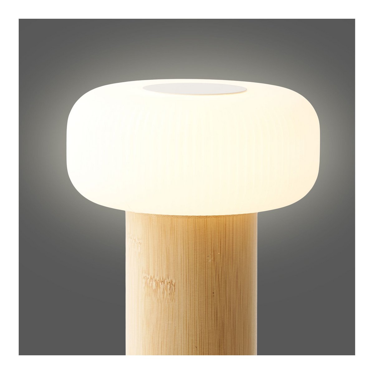 House Nordic ApS - Stafford Tafellamp, bamboe/metaal/PE, oplaadbaar, naturel, wit - Deco Delights