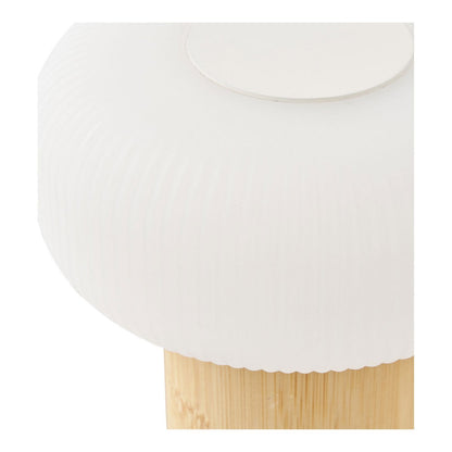 House Nordic ApS - Stafford Tafellamp, bamboe/metaal/PE, oplaadbaar, naturel, wit - Deco Delights