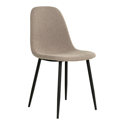 House Nordic ApS - Stockholm Dining Chair - Eetkamerstoel, steen met zwarte poten, HN1231 - set van 2 - Deco Delights