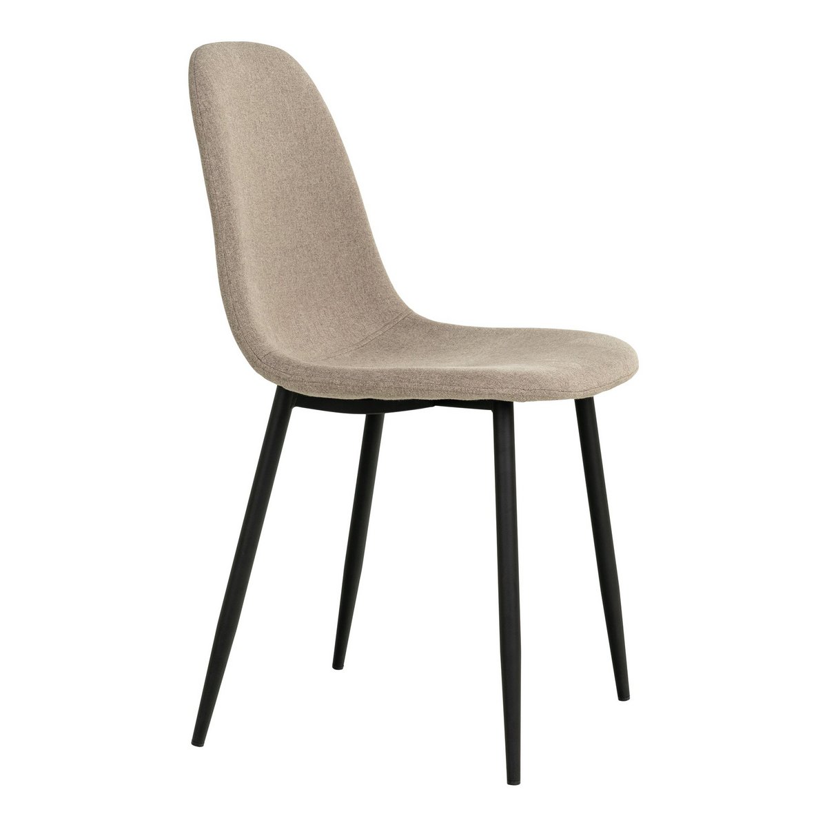 House Nordic ApS - Stockholm Dining Chair - Eetkamerstoel, steen met zwarte poten, HN1231 - set van 2 - Deco Delights