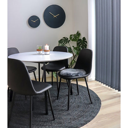 House Nordic ApS - Stockholm eetkamerstoel - Zwart, PU-leer, zwarte metalen poten - Set van 2 - Deco Delights