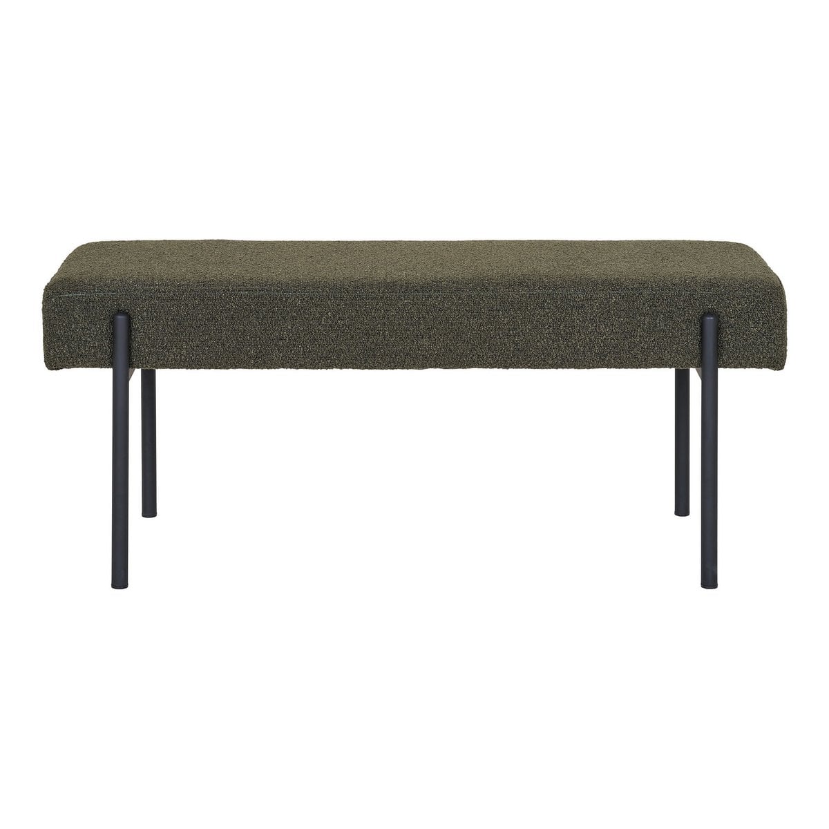 House Nordic ApS - Swindon Bank - Donkergroen, Staal, Stof, Multiplex, 100x36x42.5cm - Deco Delights