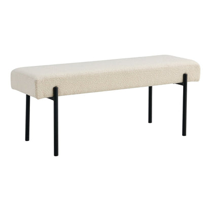 House Nordic ApS - Swindon Bank - Witte Bouclé, 100x36x42,5cm - Deco Delights
