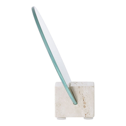 House Nordic ApS - Tafelspiegel - Beige, glas, travertijn, Ø18x18cm - Deco Delights
