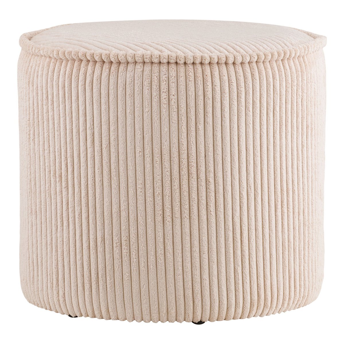 House Nordic ApS - Taupo Poef, ribfluweel, beige, ø40x35 cm, HN1424 - Deco Delights