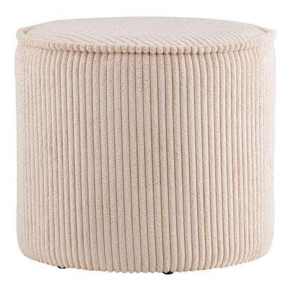 House Nordic ApS - Taupo Poef, ribfluweel, beige, ø40x35 cm, HN1424 - Deco Delights