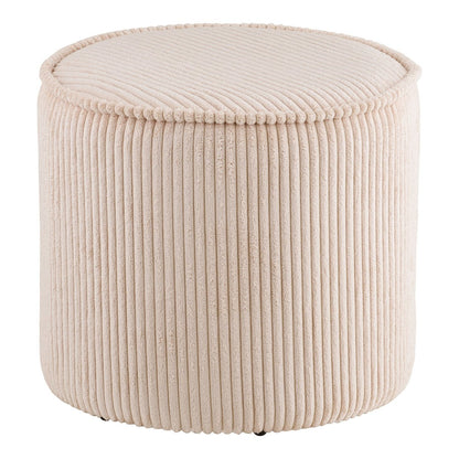 House Nordic ApS - Taupo Poef, ribfluweel, beige, ø40x35 cm, HN1424 - Deco Delights