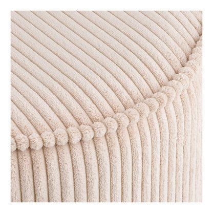 House Nordic ApS - Taupo Poef, ribfluweel, beige, ø40x35 cm, HN1424 - Deco Delights