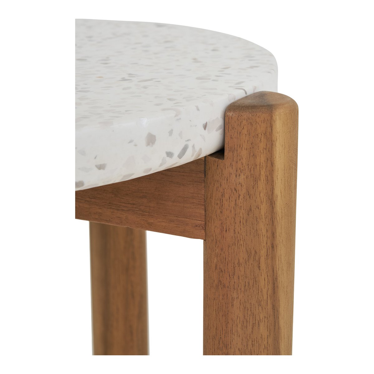 House Nordic ApS - Terracina Bijzettafel - Natuurlijk/Wit, Acacia/Terrazzo, ø37x46 cm - Deco Delights